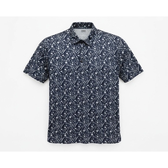 Callaway Other - Callaway Mens Golf Polo Shirt Size XL Short Sleeve Navy Blue Cocktail Print NWT